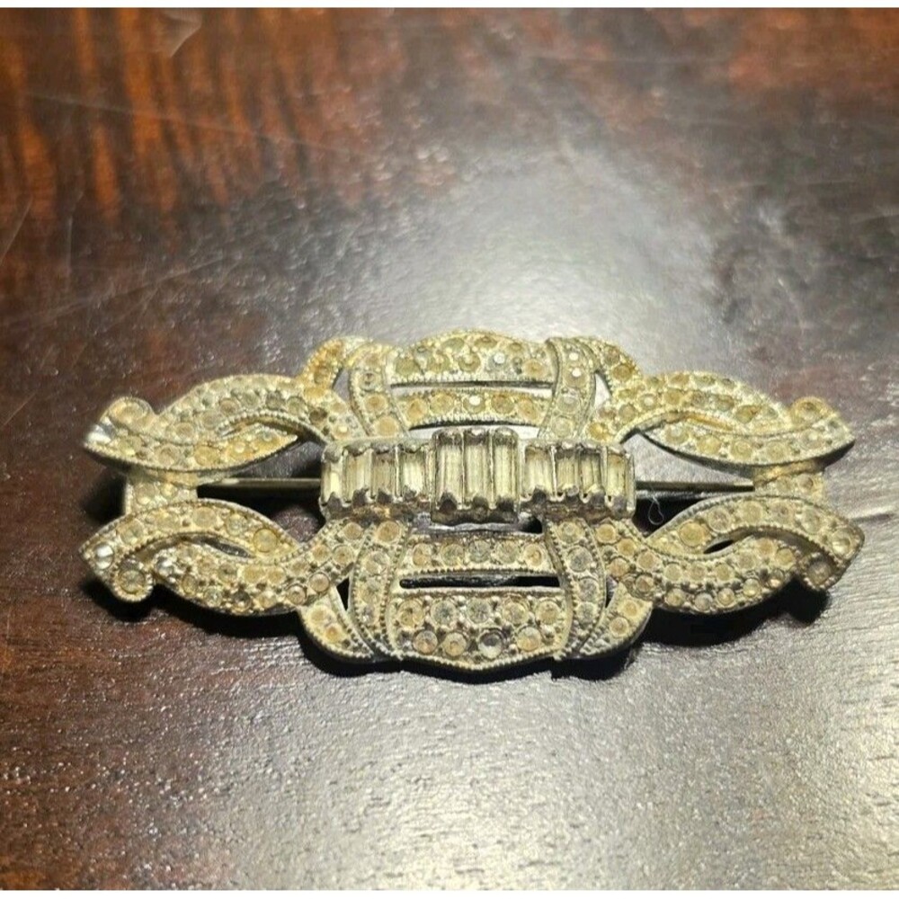 Antique Art Deco Rhinestone Pin Brooch